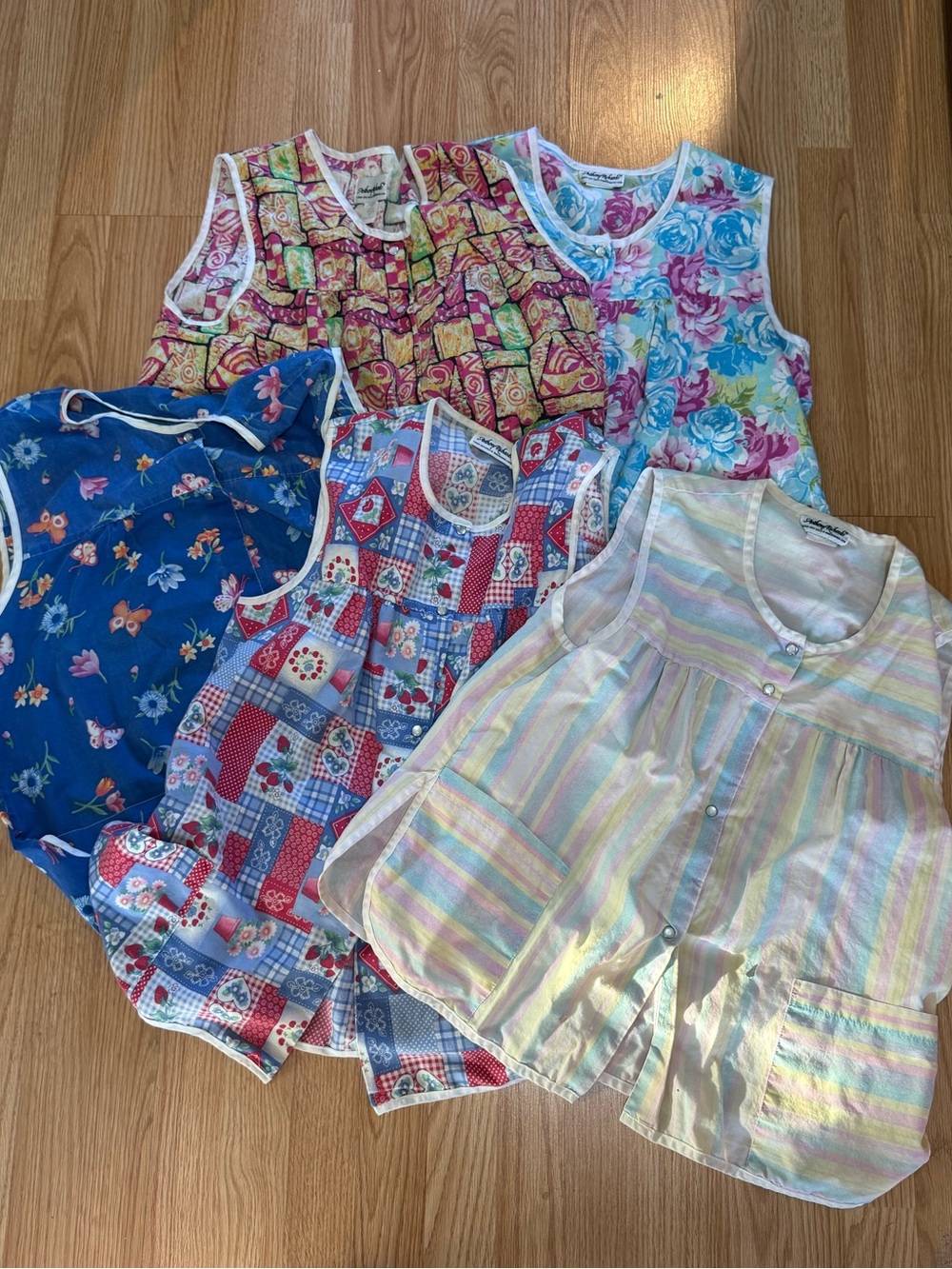 Vintage Anthony Richards Smock Tops / Scrap Craft Fabric